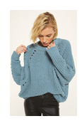 RAG POETS PROMENADE SWEATER IN LAGOON