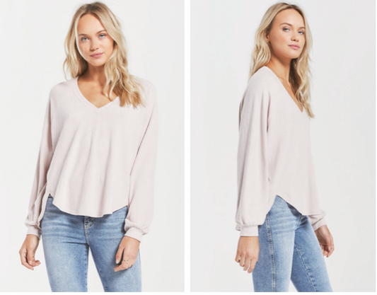 Z SUPPLY PLIRA SLUB SWEATER IN PINK