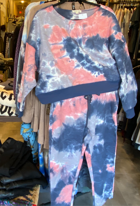 TYE DYE CORAL AND BLUE SET