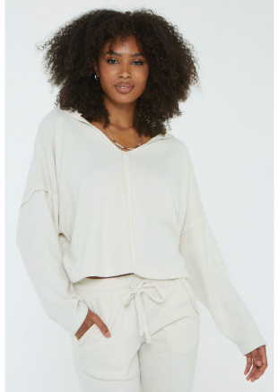 PROJECT SOCIAL T RAW COZY TOP IN IVORY