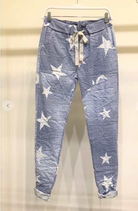 ALL OVER STARS STRIPE CRINKLE JOGGER