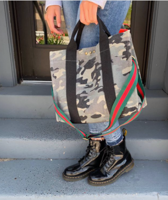 Madison Canvas Crossbody Tote - Camo