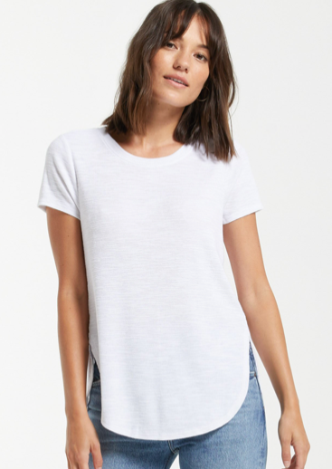 Z SUPPLY TOVE SLUB RIB SWING TEE IN WHITE