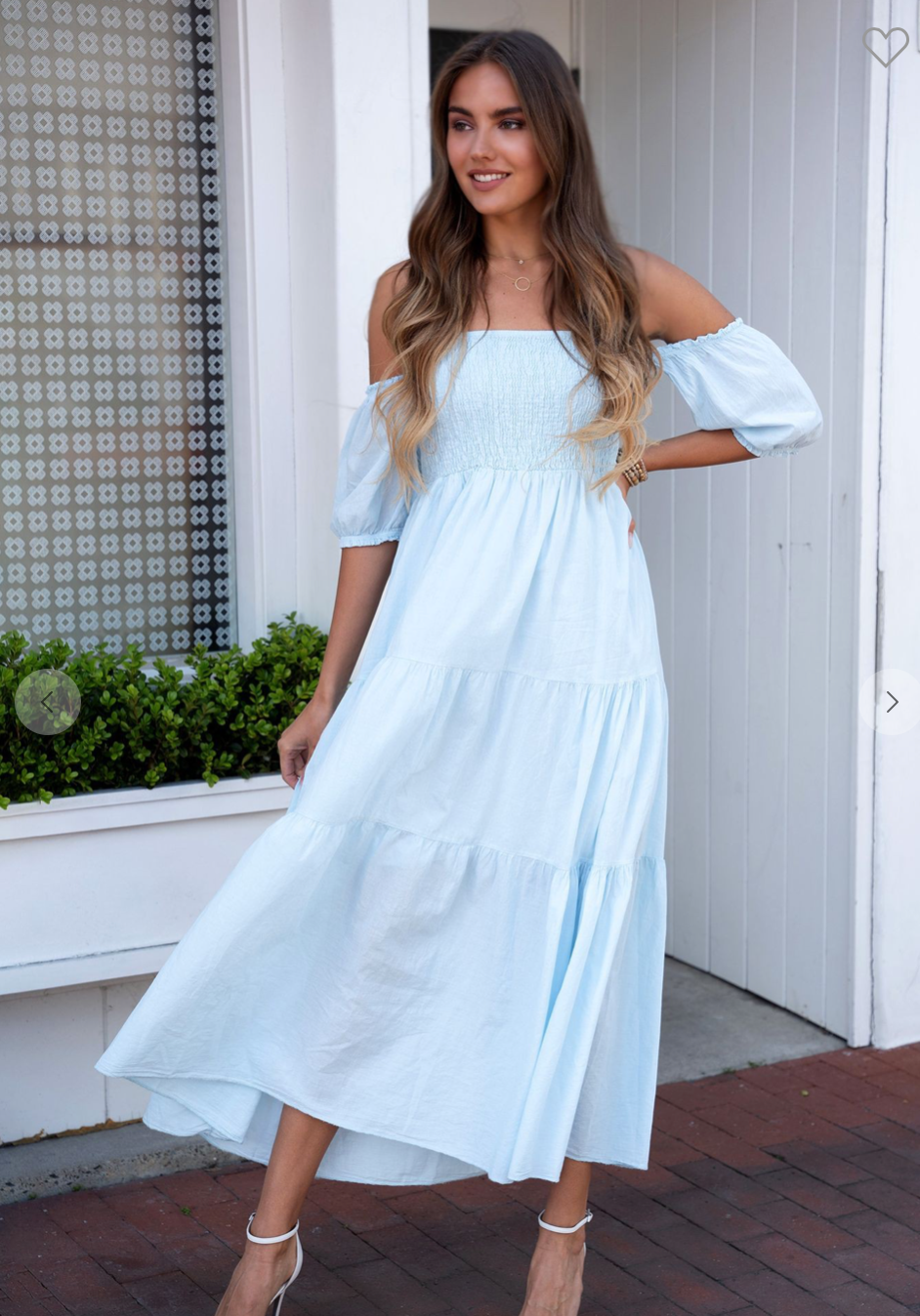 OFF SHOULDER SHORT SLEEVE FRINGE BLOCK LAYER DRESS  IN SKY BLUE