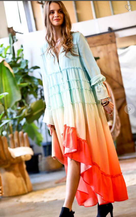 OMBRE HI LOW DRESS