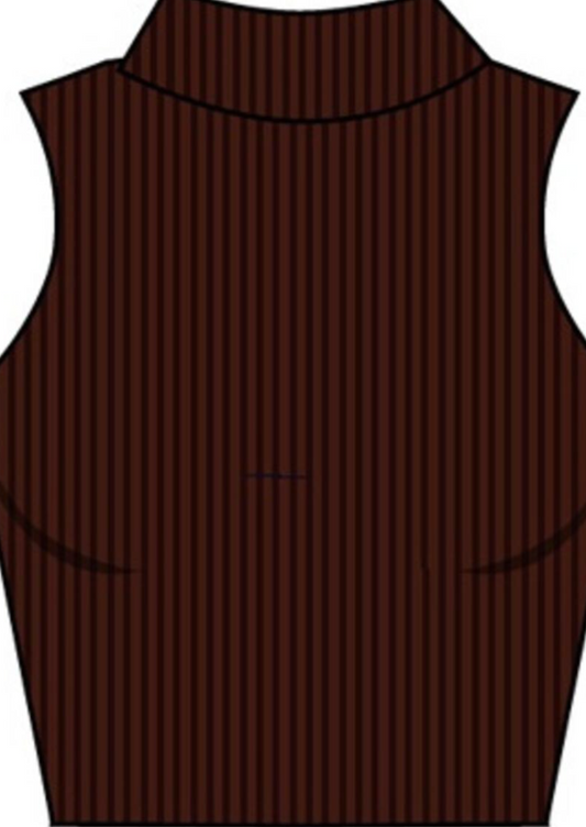 SUZETTE Rib Mock Sleeveless Crop Top IN CHOCOLATE