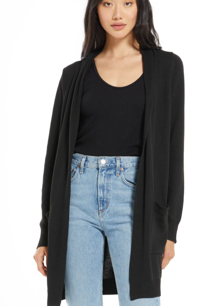 Z SUPPLY WFH CARDIGAN IN BLACK