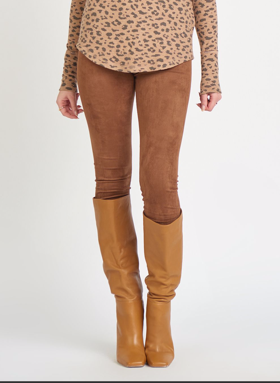 DEX F21 FAUX SUEDE LEGGING IN CAMEL