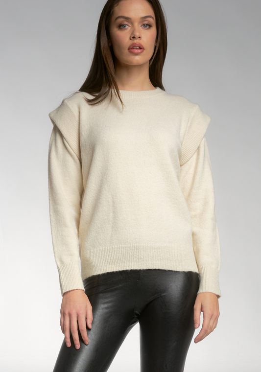 ELAN F21 SWEATER MUSCLE PANEL IN NATURAL