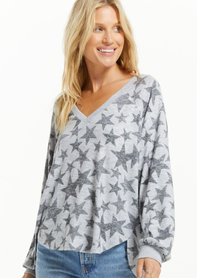 Z SUPPLY PLIRA CAMO STAR SLUB PULLOVER