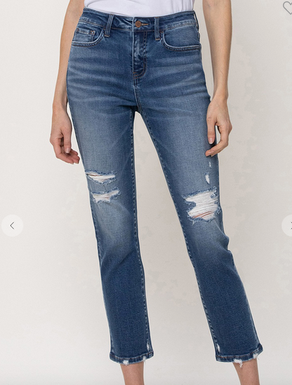 FLYING MONKEY DISTRESSED STRETCH BOYFRIEND JEANS