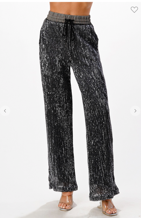 Sequined Two Tone Contrast Pants