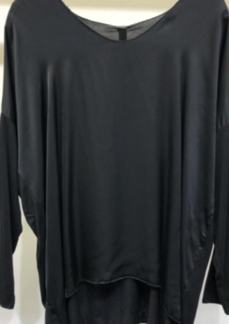 SILK DRAPED LONG SLEEVE TOP