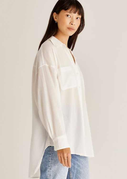 Z SUPPLY LALO BUTTON UP IN WHITE