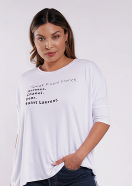 FLUENT FRENCH T IN WHITE ONE SIZE