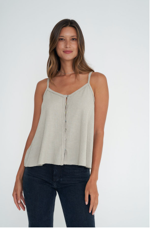 PROJECT SOCIAL T ON MY MIND BUTTON DOWN TEXTURED CAMI