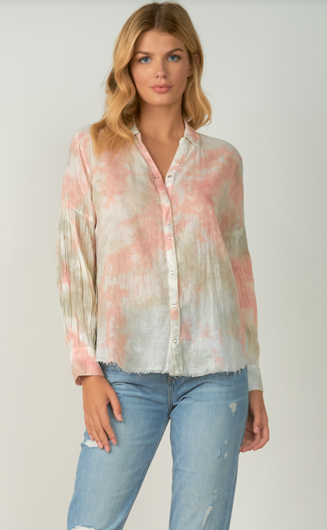 ELAN SP22 ROSE TYE DYE TIE FRONT TOP