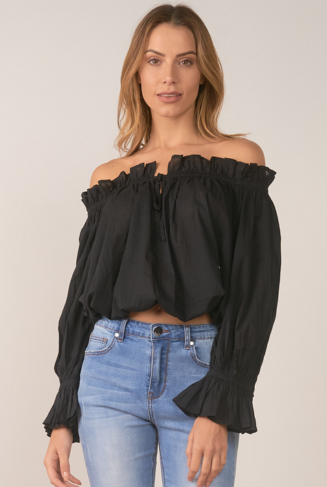 ELAN S22 SLEEVELESS TOP IN BLACK