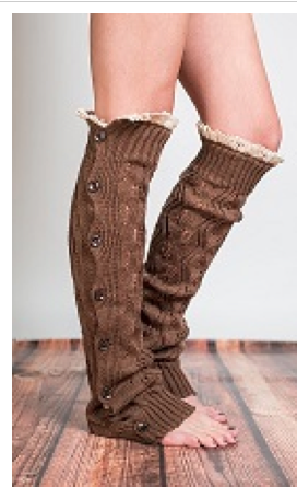 BOOT SOCKS IN BLACK, COCOA OR IVORY, LEG WARMER