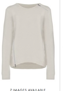 RIBBED KNIT TOP W/ ZIPPER DETAIL IN WHITE OR WINE