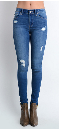 KAN CAN DISTRESSED SKINNY JEANS