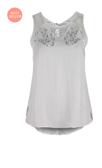 Slvless High Low Top With Crochet And Buttoned Back 723002 D