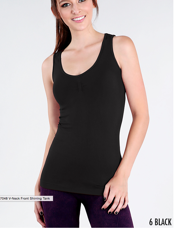 NIKIBIKI VNECK FRONT SHIRRING TANK