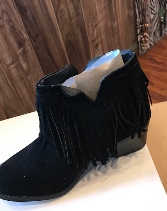 BLACK FRINGE BOOTIE