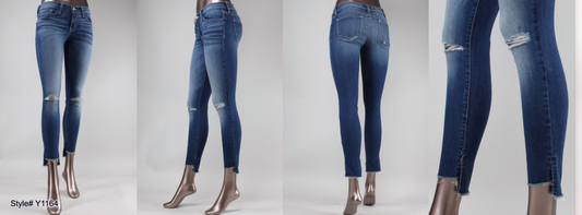 FLYING MONKEY STEP SLIT CROPPED SKINNY Y1164