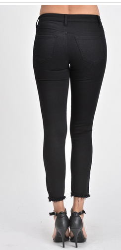 KAN CAN BLACK CROPPED JEANS