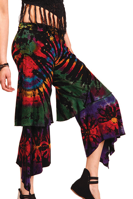 Mudmee Spandex Angle Cut Ruffle Capris