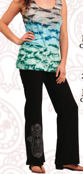 HAMSA YOGA PANTS IN BLACK OR TEAL