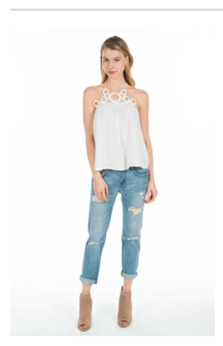 PIPER WOVEN TOP IN IVORY