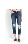 JUST BLACK CROP DESTROYED HEM JEAN BP66J
