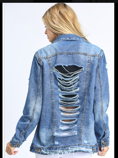 SHREDDED DENIM JACKET