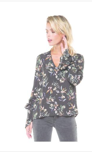 DEX SPRING 18 RUSTIC PRINT SELF TIE AT CUFF SHIRT