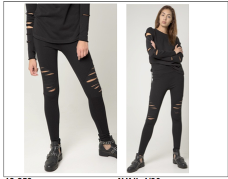 RIPPED KNEE BLACK LEGGINGS