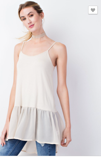 CHIFFON SLIP TUNIC BLACK, OFF WHITE, NATURAL