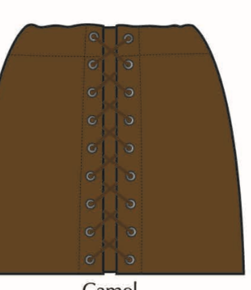 SUZETTE LACE UP SKIRT IN CAMEL