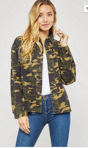 CAMOFLAUGE CANVAS JACKET