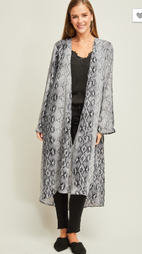 Reptile print kimono