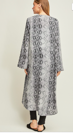 Reptile print kimono
