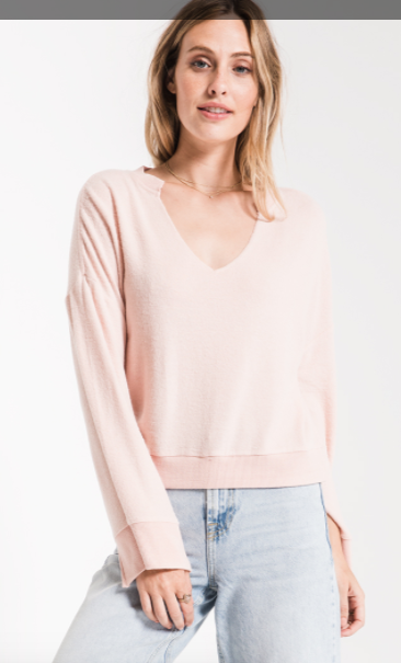 Z SUPPLY THE SWEATER KNIT NOTCH FRONT