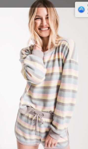Z SUPPLY the rainbow stripe pullover