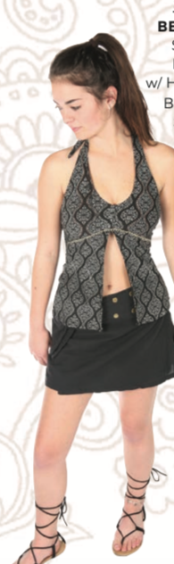 SPLIT FRONT HALTER TOP