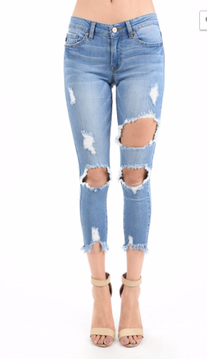 KANCAN SHREDDED JEAN