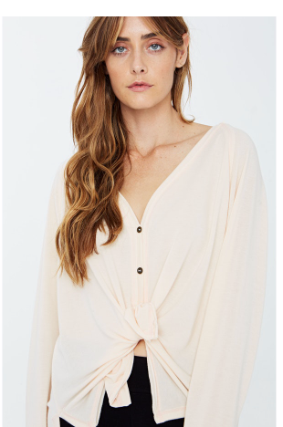 PROJECT SOCIAL T Keara Tie Front Cardi IN PEACH