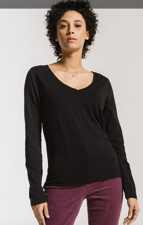 Z SUPPLY THE PERFECT L/S V-NECK TEE