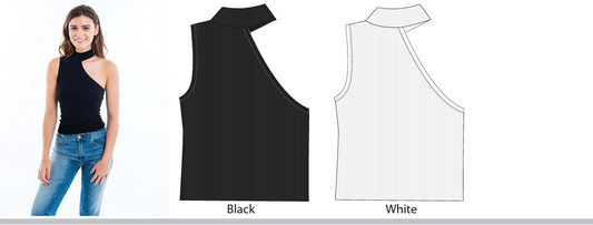 SUZETTE Sleeveless cut out mock