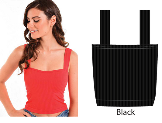 SUZETTE   Wide rib, Square neck crop